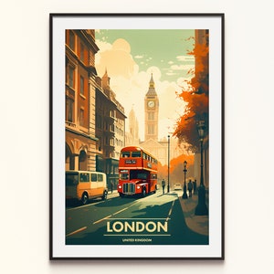 LONDON | Vintage Travel Poster | Illustration | Gallery Wall Art | Retro Art | Eclectic Posters | Vintage Painting | Vintage Advertisement