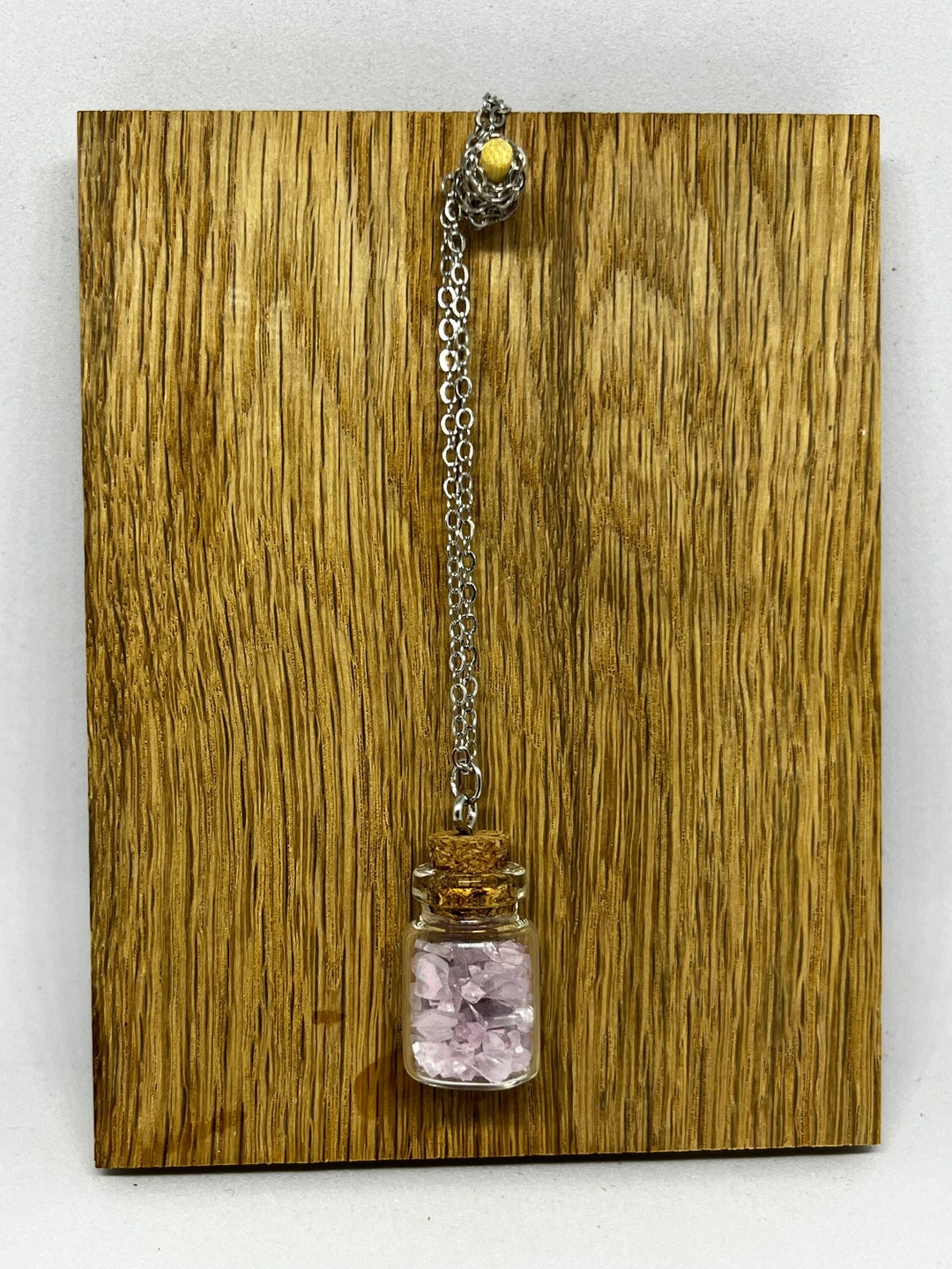 Lilac Glass Jar Necklace Etsy