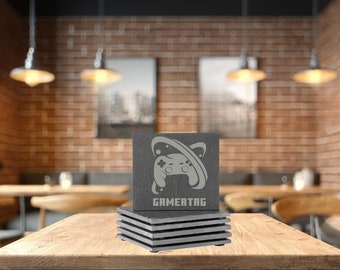 Gamertag Slate Gaming Coaster, Personalised For Buyer, Laser Engraved, Ultimate Gift For Gamers, Birthday, Christmas