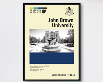 John Brown University Poster | Instant Digital Download | JBU Campus Art Print | Dorm Wall Decor | Alumni Gift | Modern JBU Artwork
