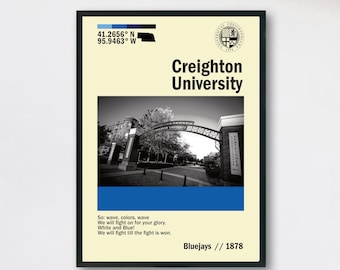 Creighton University Poster | Instant Digital Download | Creighton Campus Print | Dorm Wall Decor | Alumni Gift | Modern Creighton Artwork