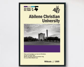 Abilene Christian University Poster | Instant Digital Download | ACU Campus Print | Dorm Wall Decor | Alumni Gift | Modern ACU Artwork