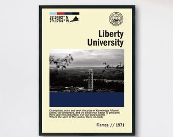 Liberty University Poster | Instant Digital Download | Liberty U Campus Art Print | Dorm Wall Decor | Alumni Gift | Modern Liberty U Artwork
