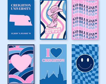 Creighton University Digital Posters | Creighton Wall Art | College Wall Decor | Set of 6 Digital Download Prints | Creighton Dorm Posters