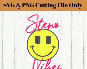 Steno Vibes Smiley Face SVG & PNG