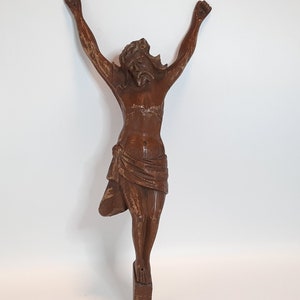 Antique Oak Corpus Christi 1890-1900 with crown of thorns 16&quot;