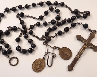 Antique Dutch Franciscaner Nuns Habit Rosary Monastery of Schijndel with 2 medals 40&quot;