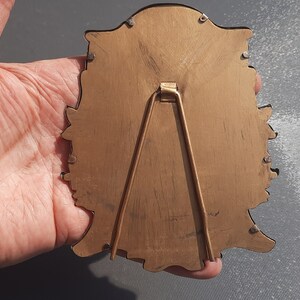 Mooie grote koperen plaquette religieus icoon Je Suis L'immaculee Conception E Dropsy image 2