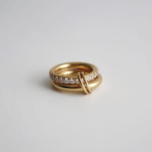 Cecilia Dubbele Gestapelde Ring | Cz Interlocking Ring
