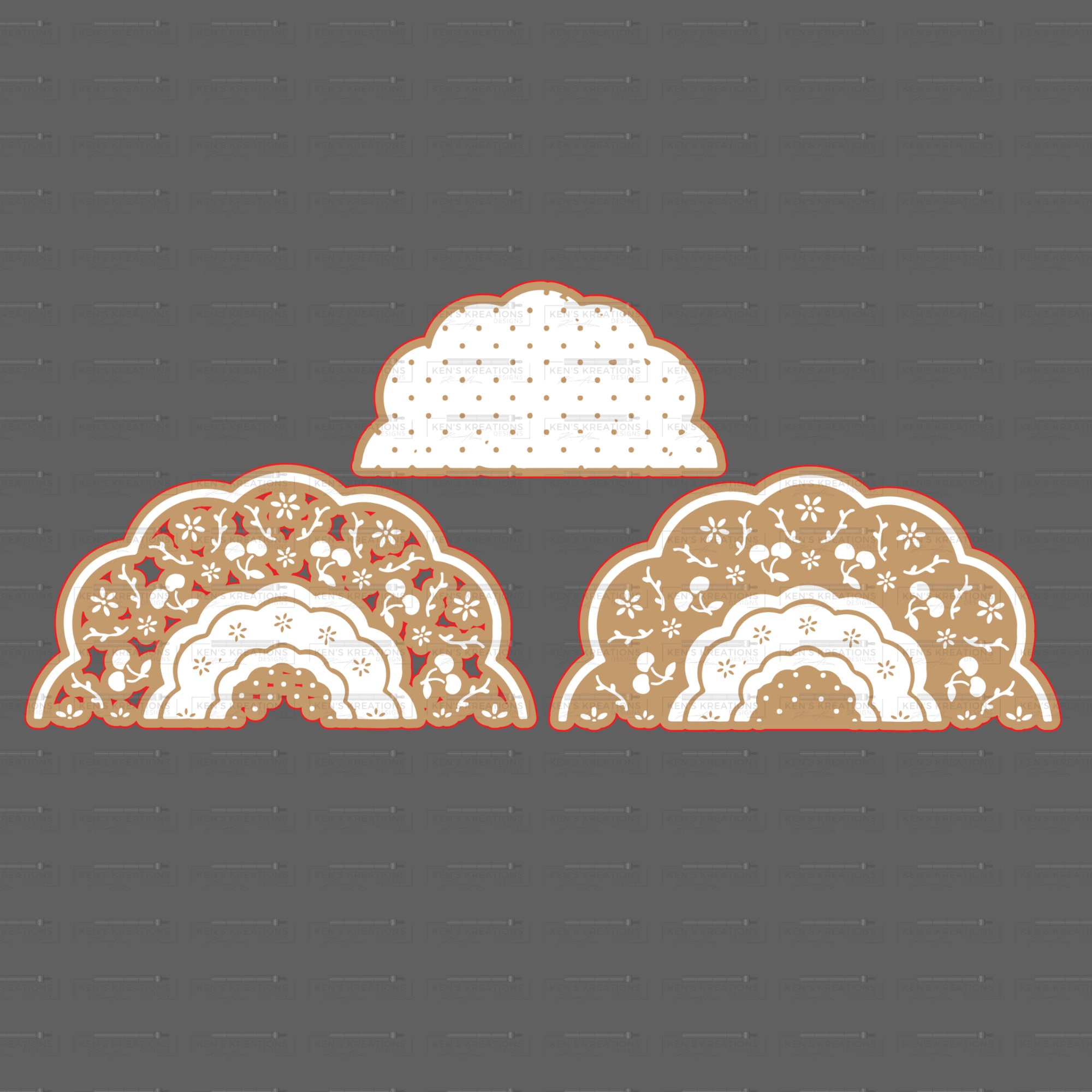 Half Offset Pattern Doily Half Circle Patterns SVG, PNG, and PDF Chalk File I Glowforge I ...