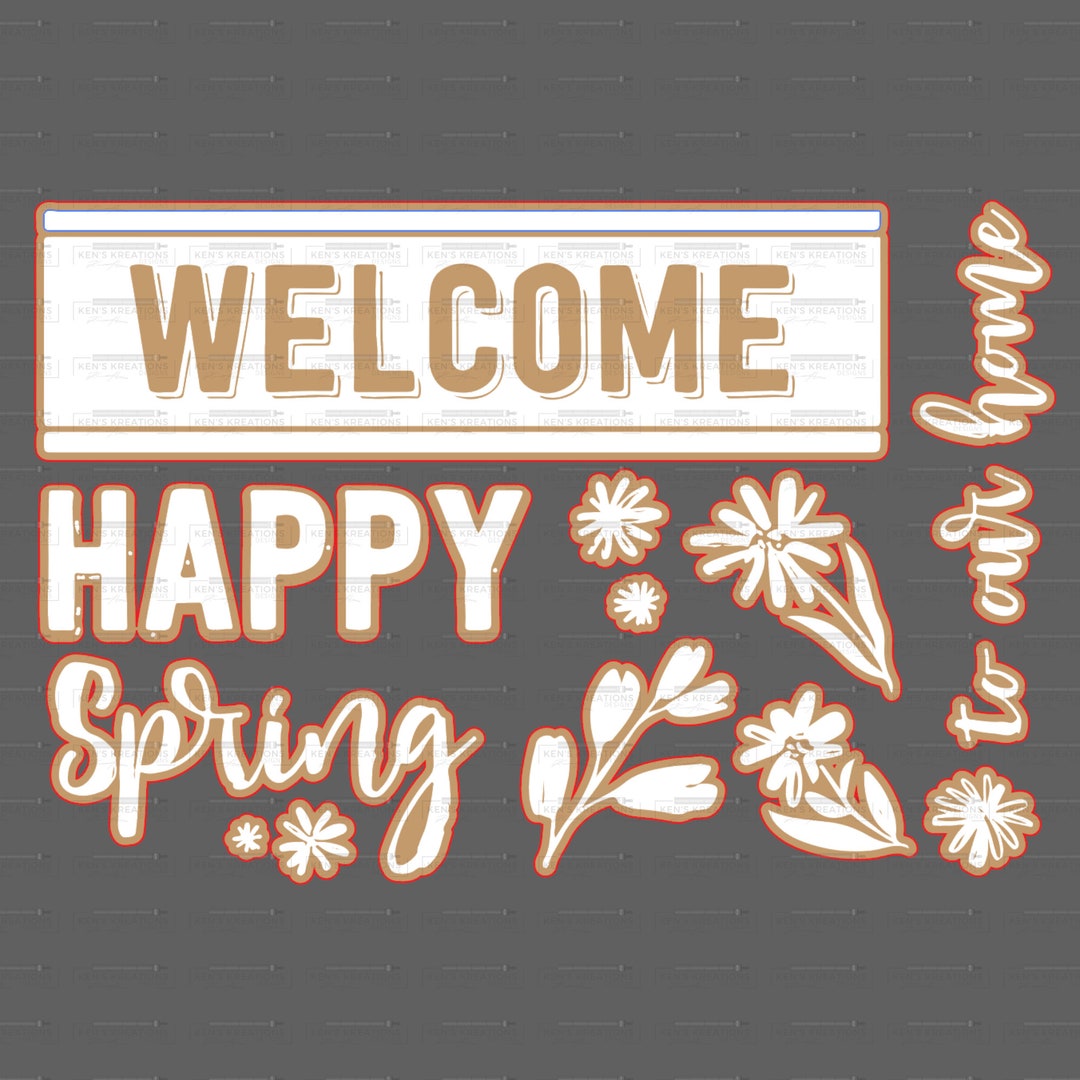 Spring Pics Svg Happy Spring SVG, PNG, and PDF Chalk File I Glowforge I Cricut I ...