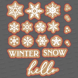 Hello Winter; Hello Snow | SVG & PNG file |   | DIY, Glowforge, Laser File .15 offset