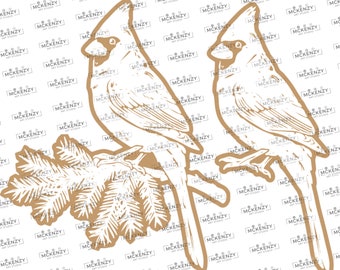 Urlaub Kardinal SVG & PNG Datei, DIY, Glowforge, Laser File .15 offset
