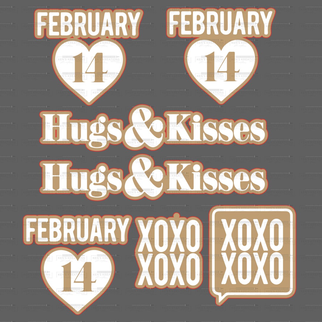 Hugs and Kisses XOXO Svg & PNG File , DIY, Glowforge, Laser File .15 ...