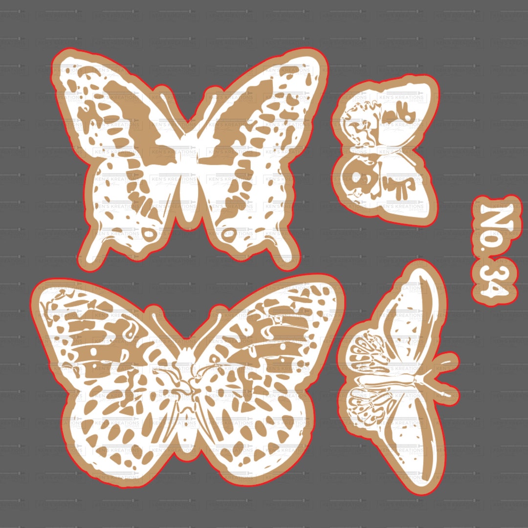 Etched Butterflies SVG & PNG Chalk File I I Cricut I Etsy