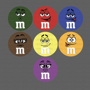 M&M karakters digitale bestanden SVG I MM Candy I M en M ornament bestanden ik gezicht SVG I Laser I Cricut(**) I silhouet (*) I Glowforge