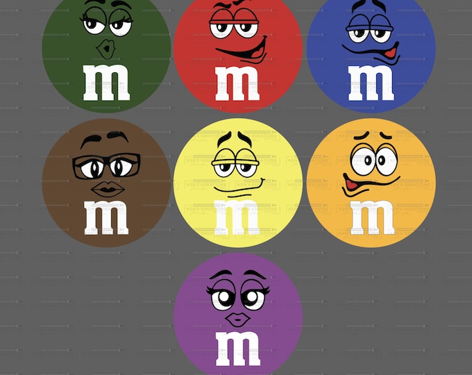 M&M Characters Digital Files SVG I MM Candy I M and M Ornament Files I ...