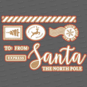 North Pole Air Mail | SVG & PNG file |   | DIY, Glowforge, Laser File .15 offset