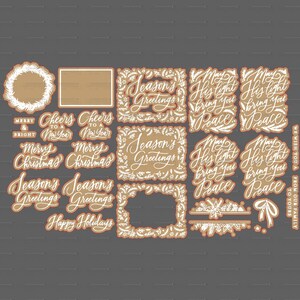 Happy Holidays SVG & PNG-bestand, DIY, Glowforge, Laser File .15 offset ChalkSuede Cards