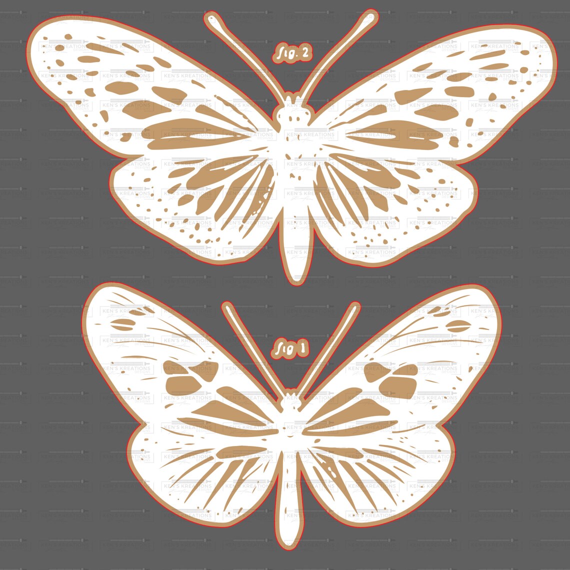 Two Etched Butterflies SVG & PNG Chalk File DIY Etsy