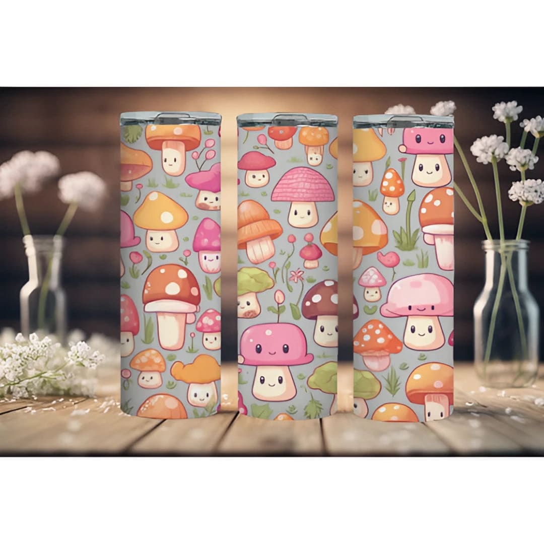 Kawaii Mushrooms Nature 20oz Straight Tumbler