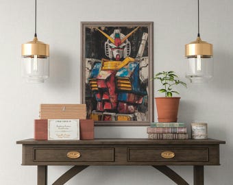 Graffiti Art Gundam Digital Download | Urban Street Style Mecha Wall Art | Gundam Anime Printable Poster
