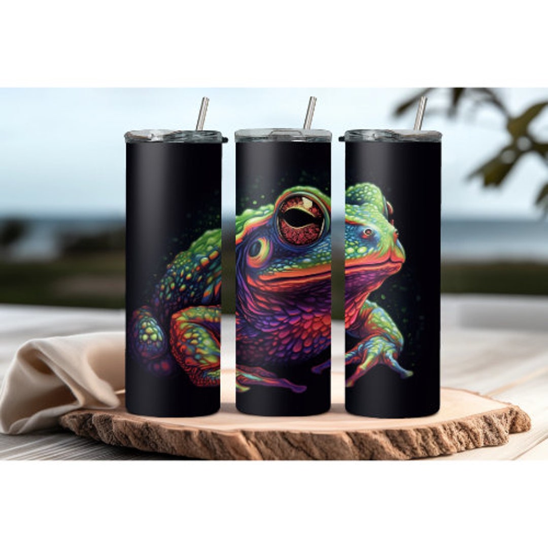 Neon Frog Tumbler Wrap - Instant Download - Sublimation Design for 20 ...