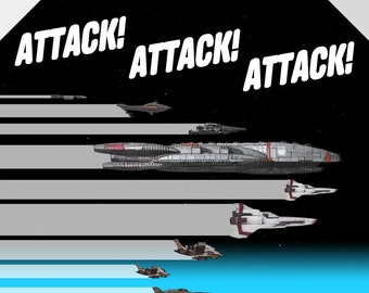 Cylon War Propaganda Poster - "Attack! Attack! Attack!"