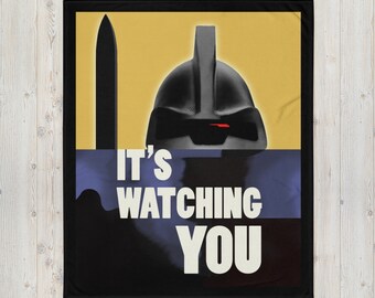 Cylon War Propaganda Throw Blanket - "It's Watching You"