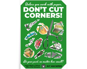 Cartel de propaganda de guerra de Cylon - "No cortes esquinas"
