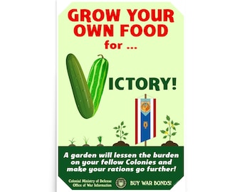 Cartel de propaganda de cylon War - "Cultiva tu propia comida"