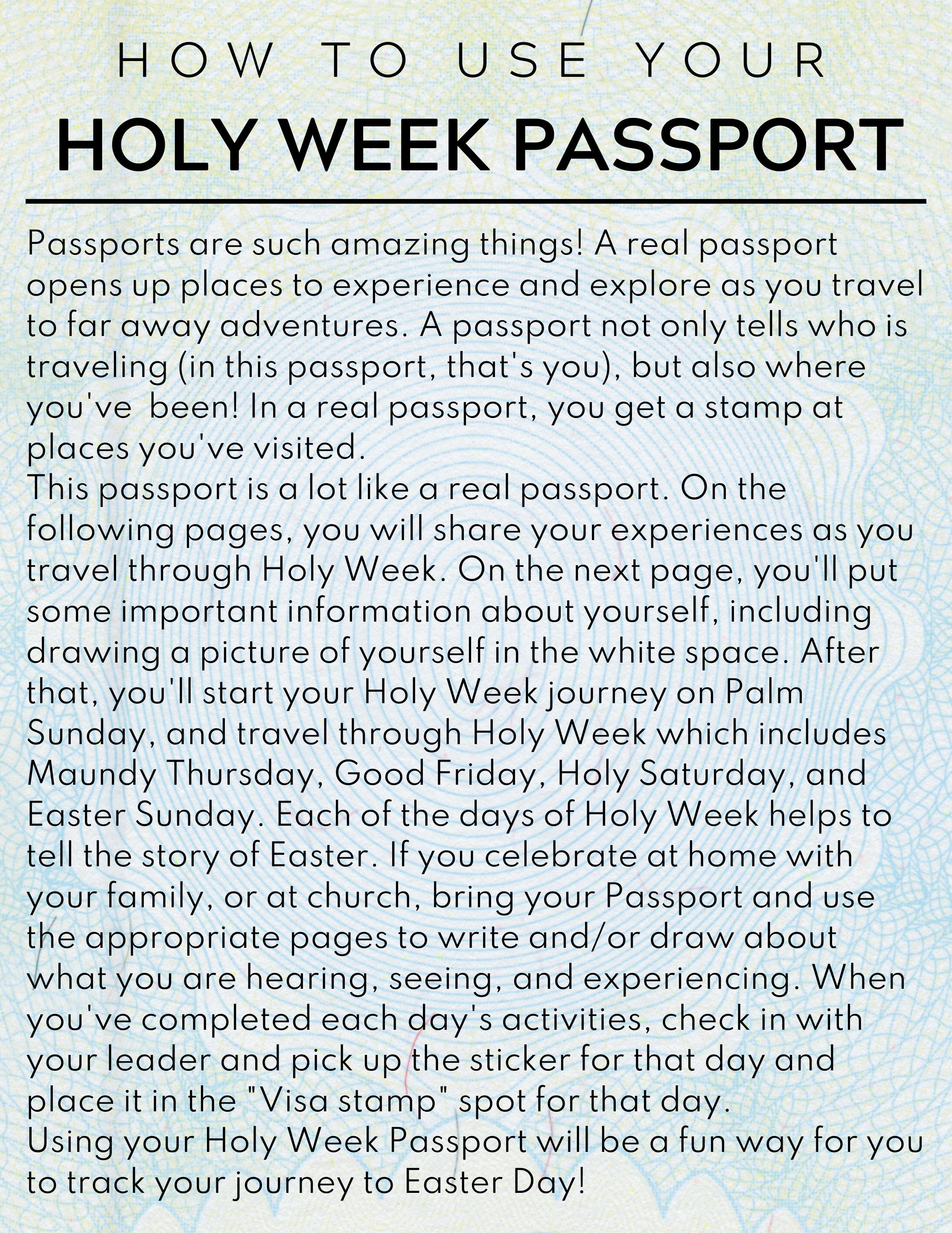 Holy Week Passport - Etsy