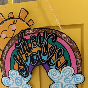 Hey Y&#39;all - Sunshine Door Hanger - Housewarming Gift - Teacher Appreciation - CUSTOMIZABLE