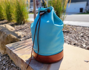 Seafarer Leather Drawstring Duffle Bag