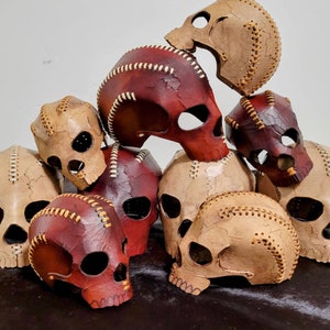 Skull - Shrunken Head - Leather Skull - Halloween - Goth - Dia de Muertos