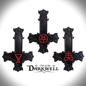 Unholy Cross (Satanic Cross | Inverted Cross | Pentagram | Sigil of Lucifer | Leviathan Cross | Satanic Decor | Gothic Decor | Wall Decor)