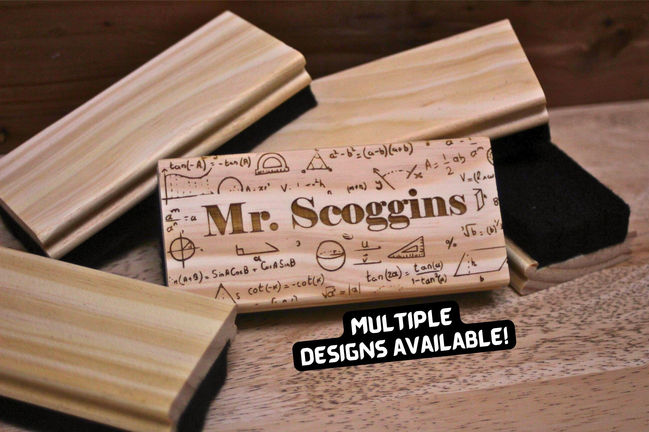 Engraved Wooden Dry Erasers | Custom Chalkboard Erasers | Custom ...