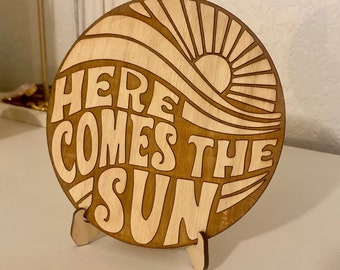 Here Comes the Sun Decor | Nursery Shelf Decor | Dorm Decoration | Sunshine Themed Decor