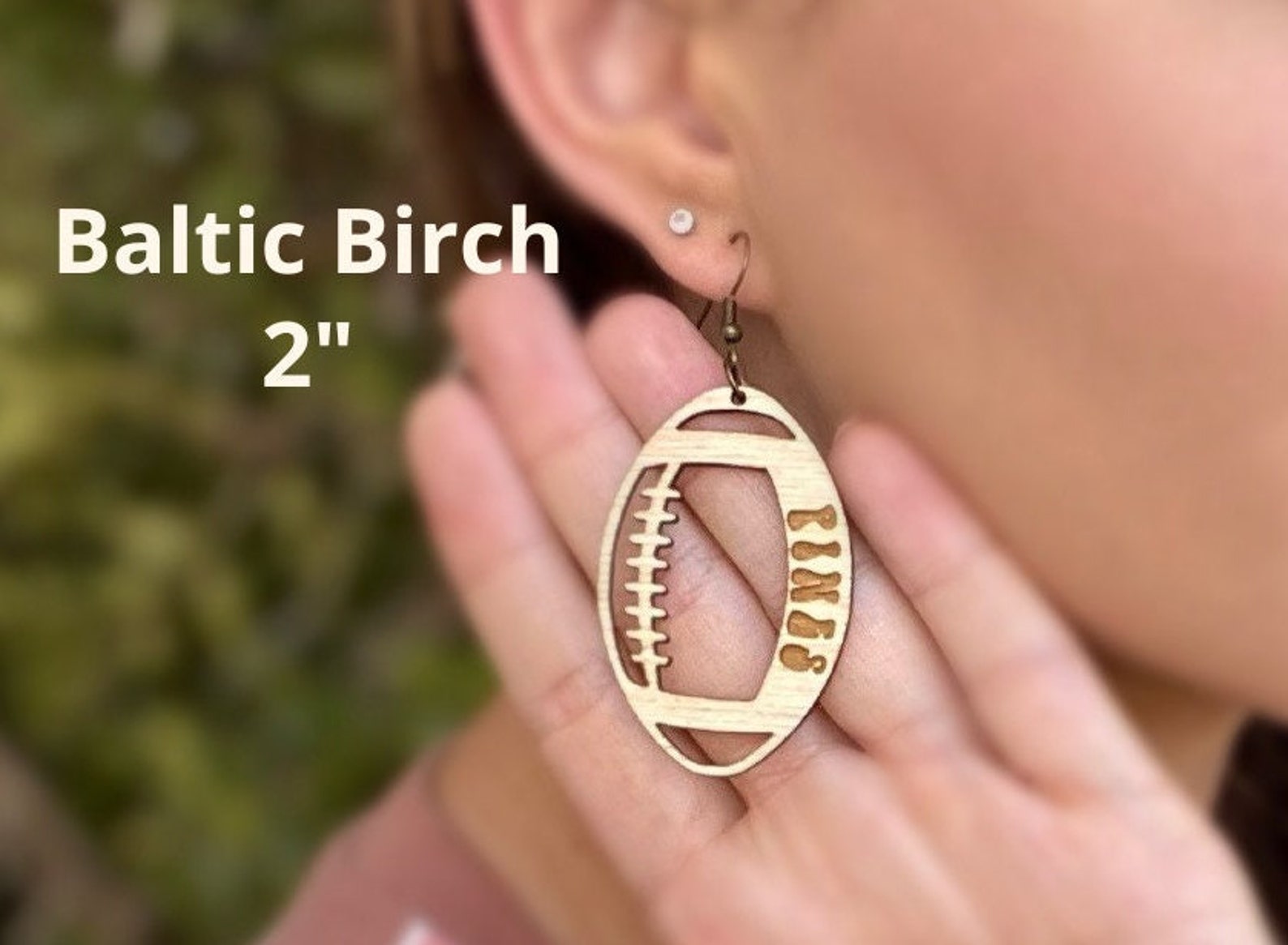 Custom Football Earrings Wood Football Earrings Etsy