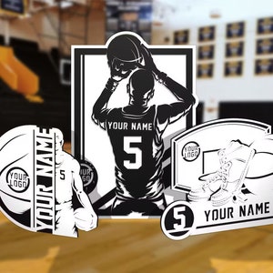 Custom Basketball Player Sign | Laser Cut Basketball Plaque | Personalized Basketball Silhouette