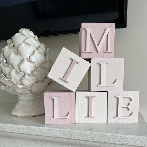 Nursery Name Blocks | Personalised Letter Blocks | Nursery Deco | Modern Nursery Deco | Wooden Letter Blocks | Letter squares | Nursery |