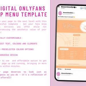 Easy to Edit Onlyfans Tip Menu Template for Fansly Adult - Etsy UK