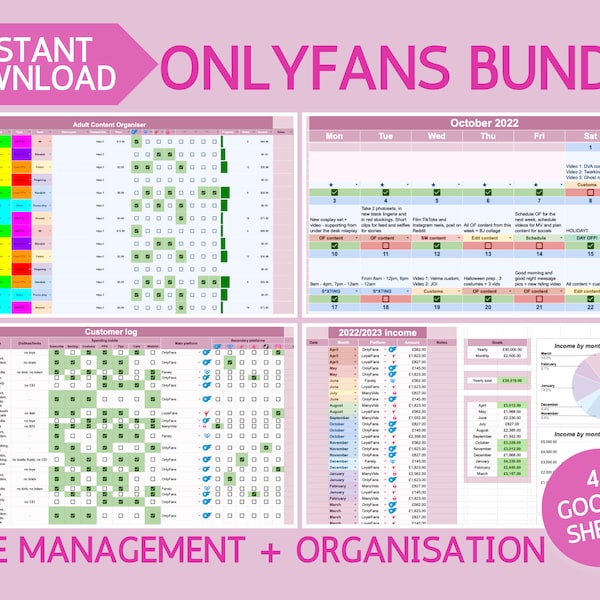 Ultimate OnlyFans Organisation Bundle - Planners for Adult Creators using Fansly, LoyalFans, AdmireMe, other fan sites, and Cam Girl sites