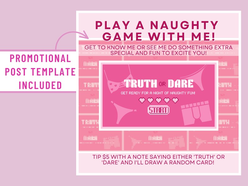 Tip Game Naughty Truth or Dare Printable Adult Game for Etsy