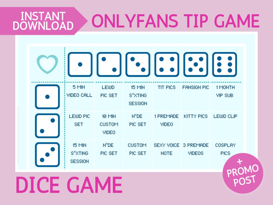 Tip Game Dice Roll Printable Adult Dice Game for Adult Creators Using