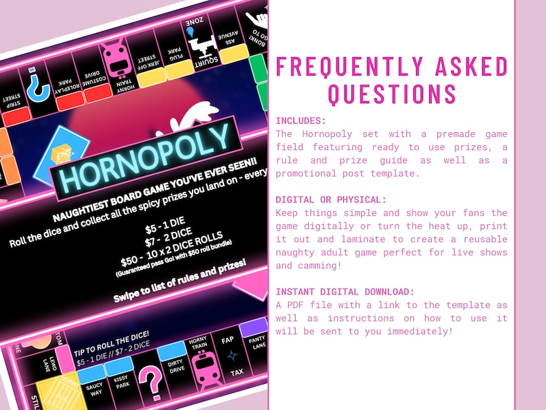 Tip Game Hornopoly Printable Adultboard Game for Adult Etsy