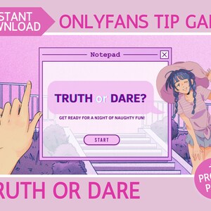 Tip Game Naughty Truth or Dare - Printable Anime Adult Game for Adult Creators using Onlyfans, Fansly, NiteFlirt, fan sites, and Cam Girls