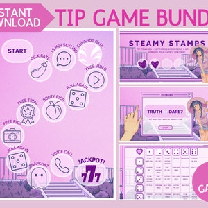 OnlyFans Tip Game Bundle - Printable Anime Adult Game for Adult Creators using Onlyfans, Fansly, LoyalFans, other fan sites, and Cam Girls