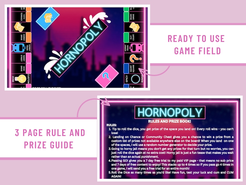 Tip Game Hornopoly Printable Adultboard Game for Adult Etsy