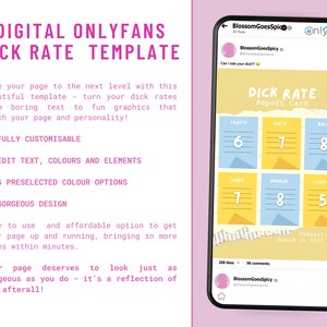 Easy to Edit Onlyfans Dick Rate Template Score Report Card - Etsy